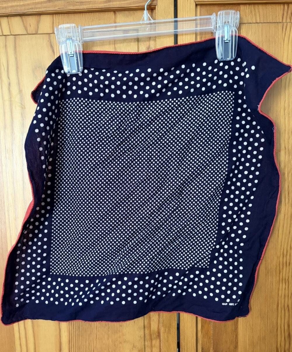 Women’s Gap Navy Polka Dot And Red Anchor Reversible Print Handkerchief